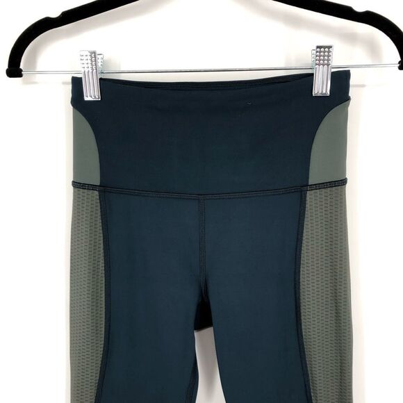 Athleta Allyson Felix Legend Mesh 7/8 Tight Womens XXS Blue Gray Zipper Ankle - Picture 2 of 16